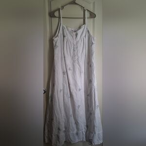 Go Softly Sleepwear Floral White Skirt with Pink Accents Sz L COQUETTE